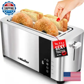 B091sqrkvg Mueller Ultratoast 4-slice Toaster Stainless Steel Long Extra-wide Slots