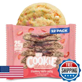 B0f772b2g9 My Cookie Dealer Protein Cookies Strawberry Toaster 12-pack 3.8oz Each 25g Prote