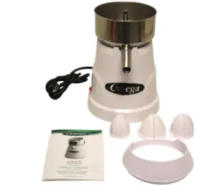 C-10w Omega Professional Citrus Juicer Features 3 Juice Cones 220 V