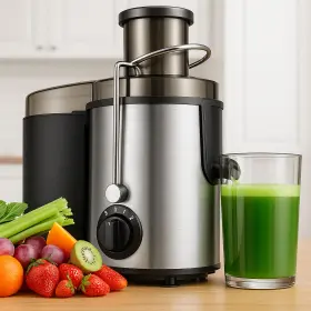 Je-22b12t Orfeld New Centrifugal Juicer 400w 3 Inch Wide Mouth Speed Fruit Veg Extractor Black