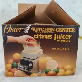 952-06 Oster Vintage 1984 Kitchen Center Citrus Juicer Accessory Almond #2