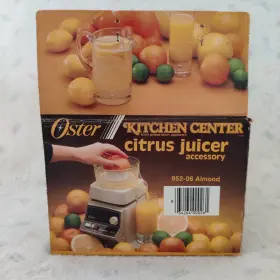 952-06 Oster Vintage 1984 Kitchen Center Citrus Juicer Accessory Almond #3