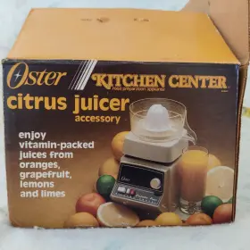 952-06 Oster Vintage 1984 Kitchen Center Citrus Juicer Accessory Almond