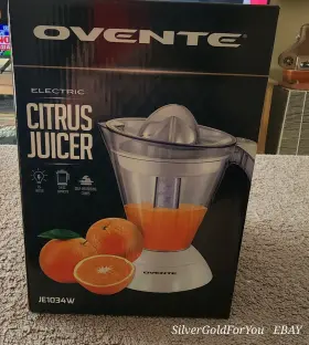 Jei034w Ovente Electric Citrus Juicer Orange Lemon Lime Grapefruit 34 Ounce Jei034 White