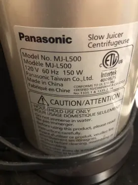 Mj-l500 Panasonic Slow Juicer Machine Bottom Only