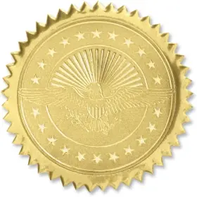2pulgadas Paperdirect Ct7013-m Sellos De Certificado Lamina Dorada En Relieve American Eagle Nueva