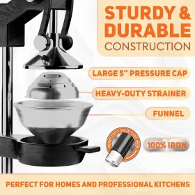 Paradise Kitchen 198168592816 Cast-iron Manual Citrus Juicer Hand Press Orange Juice Squeezer Heavy-duty N #2