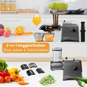 Parmedu 060993482158 Slow Masticating Juicer And Veggies Grater Cold Press For Vegetable F #2