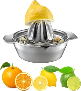 Pebipoo 313114464454 Manual Citrus Juicer Stainless Steel Lemon Orange Squeezer With Bowl