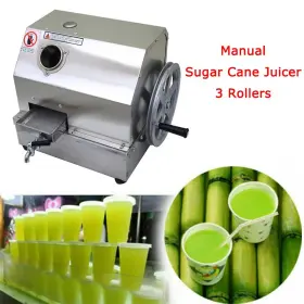 13e40c45 Preasion New Commercial Manual Sugar Cane Juicer Press Machine 3 Rollers Stainless Steel