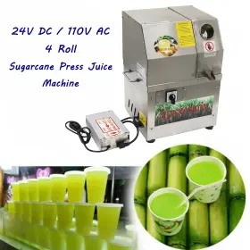 13e40c77 Preasion Electric Sugarcane Press Juice Machine 24v Dc / 110v Ac 4 Roll Juicer