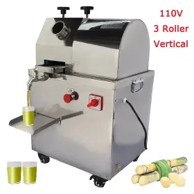 4-13m40a46 Preasion Vertical Electric Sugarcane Press Juicer 3 Roller Juice Extractor 110v