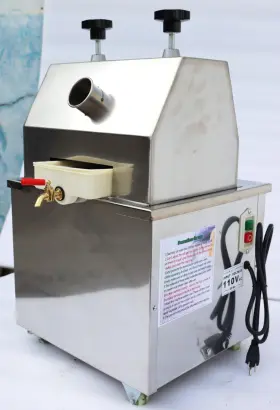 Preasion 758100617252 Used Desktop Electric Sugarcane Press Juicer 3 Roller Juice Extractor Commercial