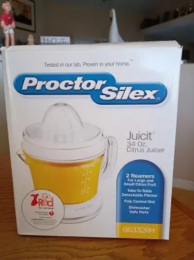 66332rh Proctor Silex Electric Citrus Juicer Machine 34 Oz. Two Reamers New