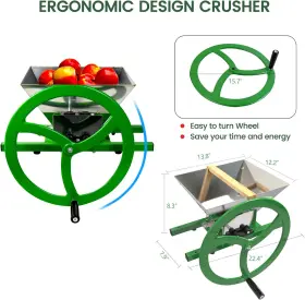 Products Inc. 313025641623 Fruit And Apple Crusher - 7l Stainless Steel Manual Juicer Grinder Scratt #2