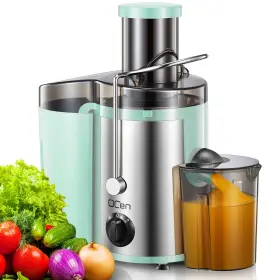 B0bg4xhpcx Qcen 500w Centrifugal Juicer 3 Inch Chute Stainless Steel Bpa-free Aqua