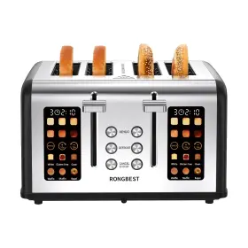 B0fnvtdpmc Rongbest 4-slice Touchscreen Toaster Stainless Steel Wide Slots For Bagels/bread