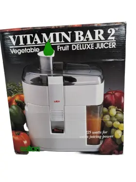 Salton 082846070546 Vitamin Bar 2 Jc4 Fruit Vegetable Deluxe Juicer 225 Watts With Original Box