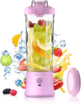 Seains 744110534177 Portable Blender With 20 Oz Travel Cup Mini Personal Size 6 Blades And Usb
