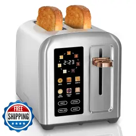B09hmk8k4q Seedeem 2-slice Toaster Stainless Touch Control Lcd Display Fast Heating 6 Bread
