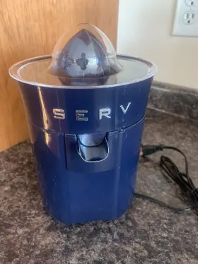 Servappetit 850049913942 Blue 50s Retro Style Electric Citrus Juicer Serv Orange Lemon Lime