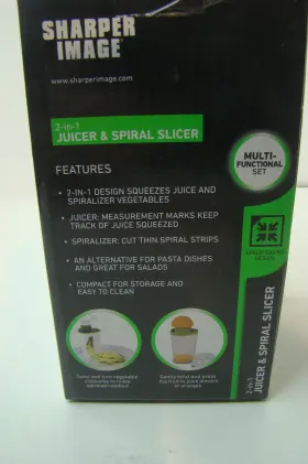 12ss2069g Sharper Image 2-in-1 Juicer And Spiral Slicer Nib Multifunctional Set #3