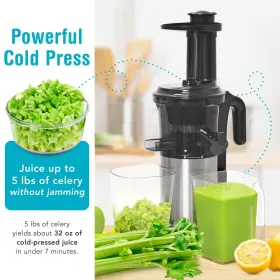 Sjv-107-a Shine 009375711368 Kitchen Co Cold Press Slow Masticating Juicer Stainless Steel #2