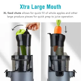 Sjx-1 Shine 009375712860 Easy Cold Press Juicer With Xl Feed Chute And Compact Body Gray #3