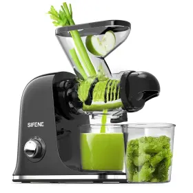 Sifene 712679917304 Cold Press Juicer Machine Compact Single Serve Slow Masticating Vege