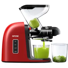 Sifene 712679918035 Quiet Cold Press Juicer Machine Wide 3.2 Inch Dual Feed Chute Slow Masticat