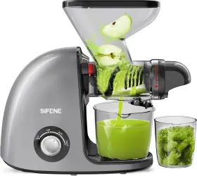 Sifene 718430186439 Dual Mouth Cold Press Juicer Slow Masticating Machines For Fruit And Ve