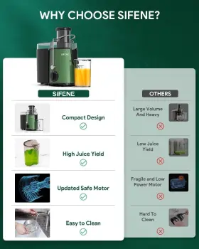 Sifene 718430602502 Easy To Clean Juicer Machines 3 Inch Big Mouth Centrifugal Extracto #2