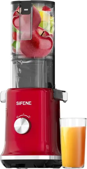 Sif-8202 Sifene 150w Slow Masticating Juicer Machine 4.3-inch Red
