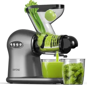 Sif3101 Sifene Cold Press Juicer 3 Inch Wide Dual Chute Whole Slow Masticating Machine