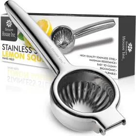 Sp Home Goods 609301089242 Extra-large Stainless Steel Lemon Squeezer - Manual Fruit Juicer With Seeds A