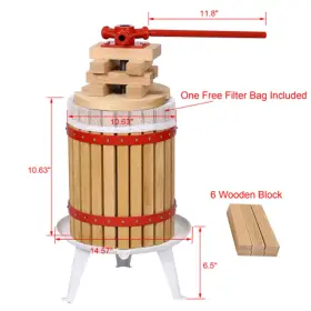 Spoflyinn 955609315854 Fruit Wine Press Solid Wood Basket Making Vintage Traditional Ju #2