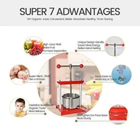Squeeze Master 634715994349 Cheese Tincture Herb Fruit Wine Manual Press -1.6gallon/ 6 Lit #3