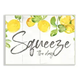 Stupell Industries 196216629736 Squeeze The Day Motivational Phrase Cascading Lemon Fruits Design By Nan