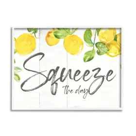 Stupell Industries 196216629743 Squeeze The Day Motivational Phrase Cascading Lemon Fruits Design By Nan