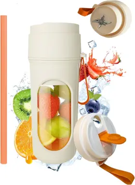 Stusie 445036185131 Portable Blender Cup 15oz Mini Juicer Shake And Smoothie Maker Upgraded 2 Lid