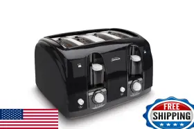 003911-100-000 Sunbeam B0007y17wo Wide Slot 4-slice Toaster Black