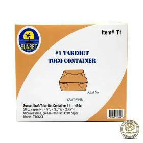 Ttgck1 Sunset Kraft Take-out Containers #1 30oz 450ct Food Service Bulk