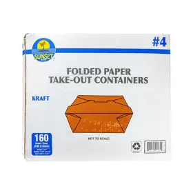 Ttgck4 Sunset Kraft Take-out Containers #4 Medium 160ct Food Service Bulk