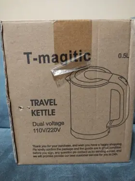 Tk-0201d T-magitic Portable Electric Kettle Dual Voltage 110v/220v Stainless Steel Mini Travel Ket