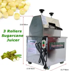3-rollers Techtongda 134036 Used 110v Electric Sugarcane Juicer Sugar Cane Press Juice Machine #2