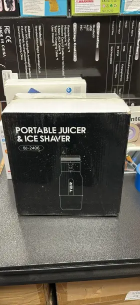 Bj-2406 Ter Portable Juicer And Ice Shaver 50w 300ml Battery Black Cup