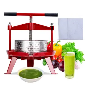 S-uaoqk6d Tioutbot Fruit Wine Press - 2.38 Gal/9l Stainless Steels Manual Juicer Maker Triangul