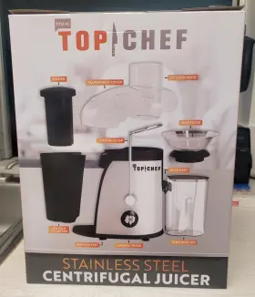 Ssj1 Top Chef Wide Mouth Stainless Steel Dual Speed Centrifugal Juicer Machine-new