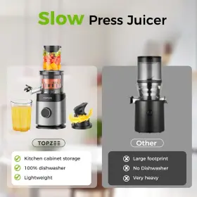 Hh-mn05 Topzee Cold Press Juicer Large Feed Chute Machine For Whole Vegetables And Fruits #3