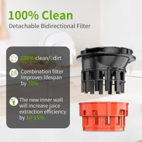 Je-120-32m00b Topzee Cold Press Juicer Machine Extra Large Feed Chute Whole Fruits And Vegetables Sl #3